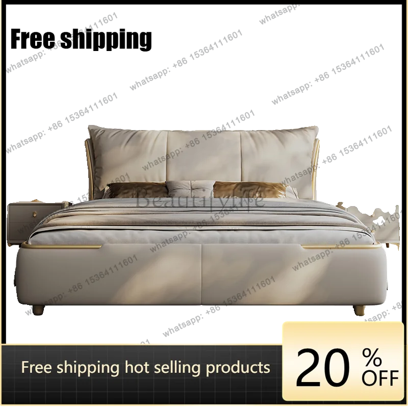 

LJY Designs Beige Double Bed Couples Girls Australia Storage Frame Double Bed Modern Luxury Wooden Cama De Casal Furniture For H