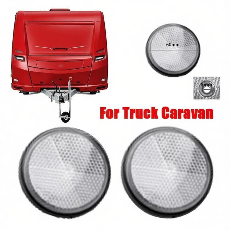 2/4Pcs For RV Truck Caravan Safety Mark Signal Reflector Rear Position Reflective Trailer Reflector Set Reflector Side Spotlight