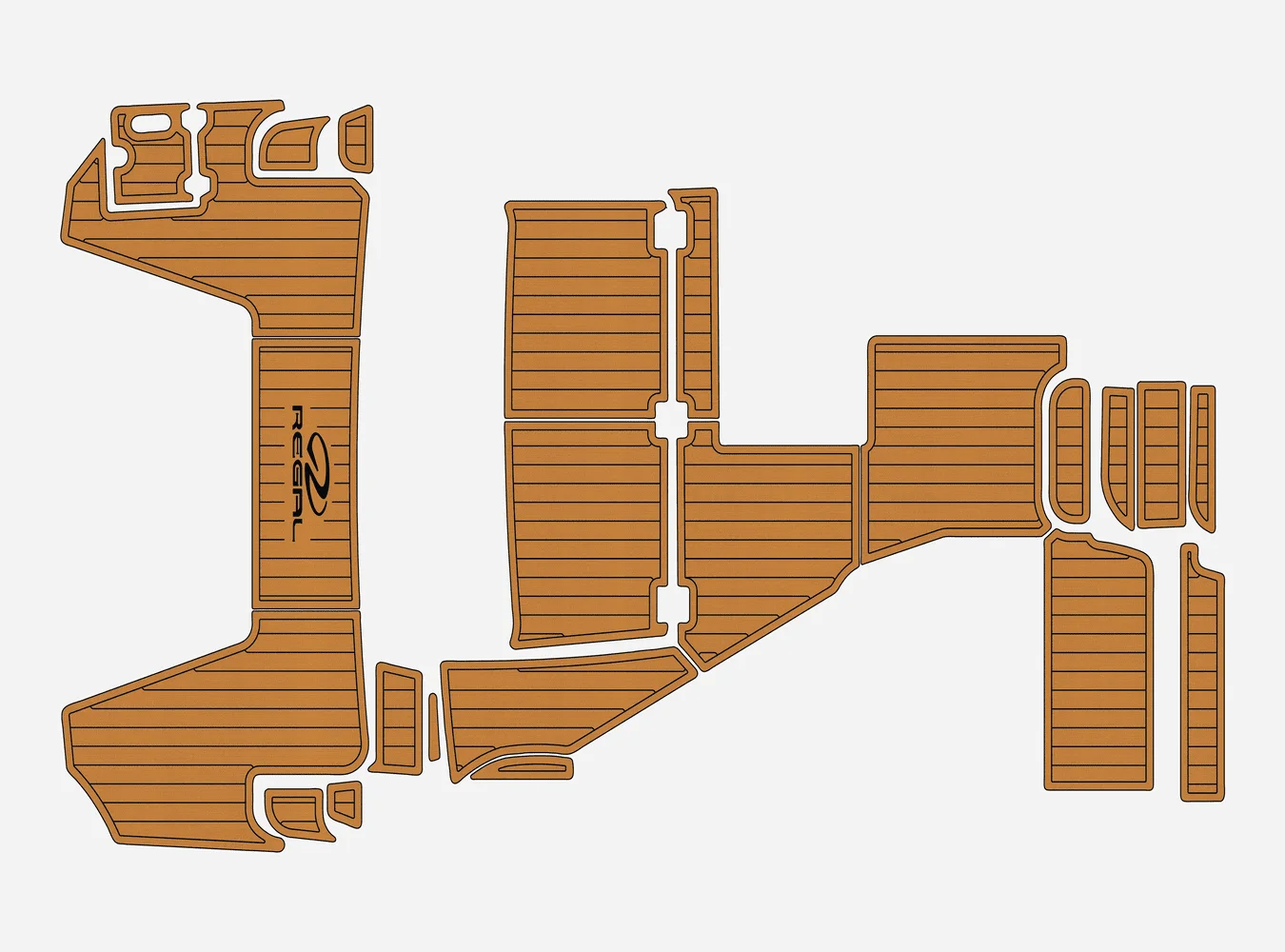 

2018-2024 Regal 33 XO 1/4 дюйма, 6 мм, пена EVA, Нескользящий морской коврик из тикового дерева из ПВХ, ковер цвета морской волны, морской пол