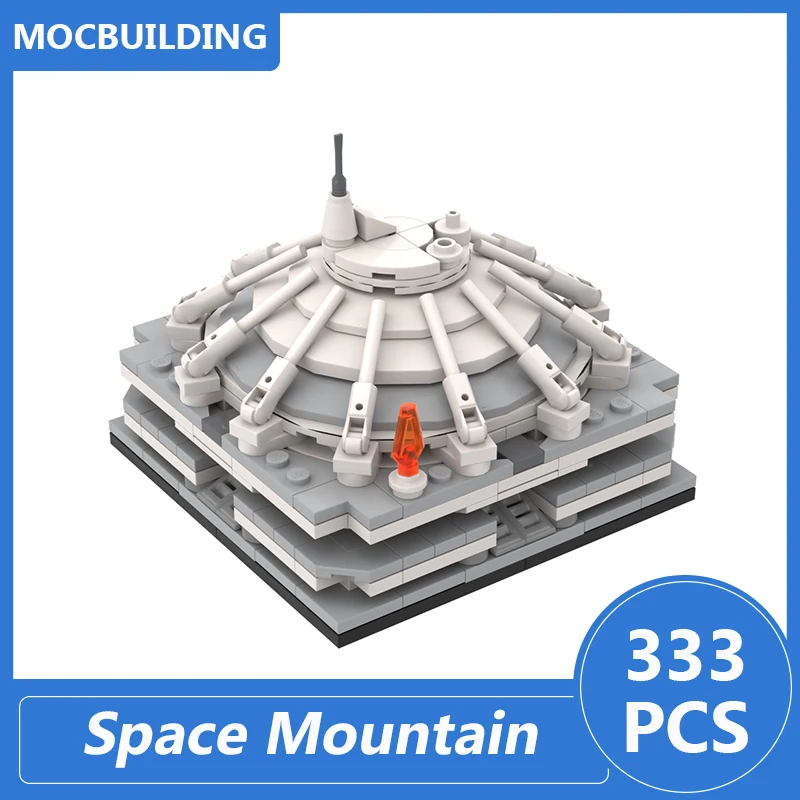 랜드 스페이스 마운틴 어트랙션 모델 Moc 빌딩 블록, DIY 조립 벽돌 건축, 창의적인 디스플레이 장난감 선물, 333 개