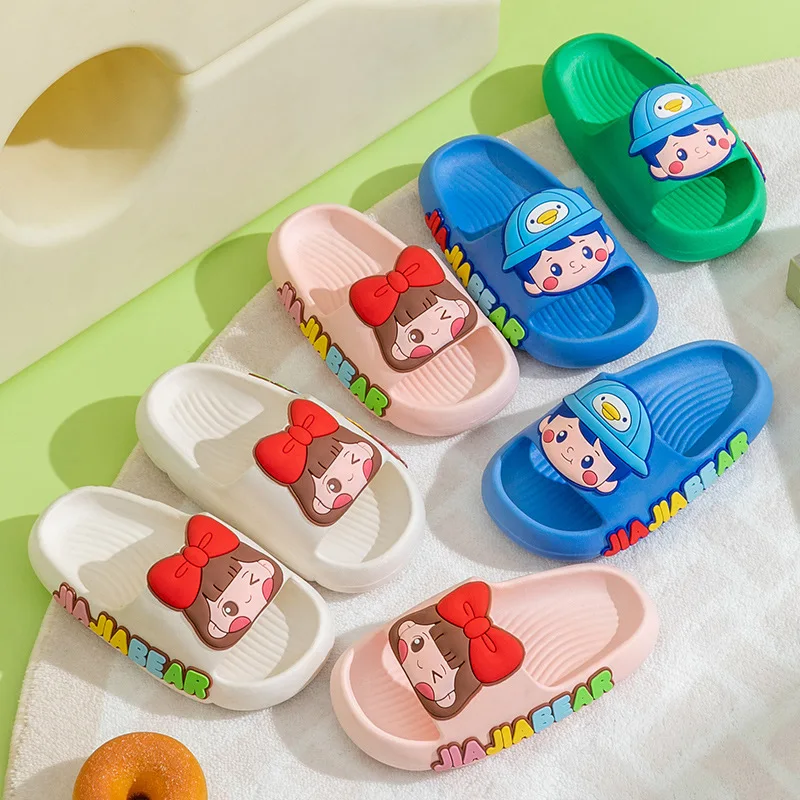 Children Slippers Summer Girls Cute Indoor Home Slippers 3-12 Years Old Boys Cartoon Anti Slip Bathroom Slipper Pvc Kid Slippers