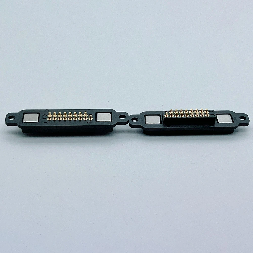 1 Paar 13-Pin 14 15 16 17 18 19 20-Pin Magnetischer Pogo-Pin-Steckverbinder, Stecker und Buchse, Stromanschluss mit Befestigungsschraubenloch zum Laden – Detail 6