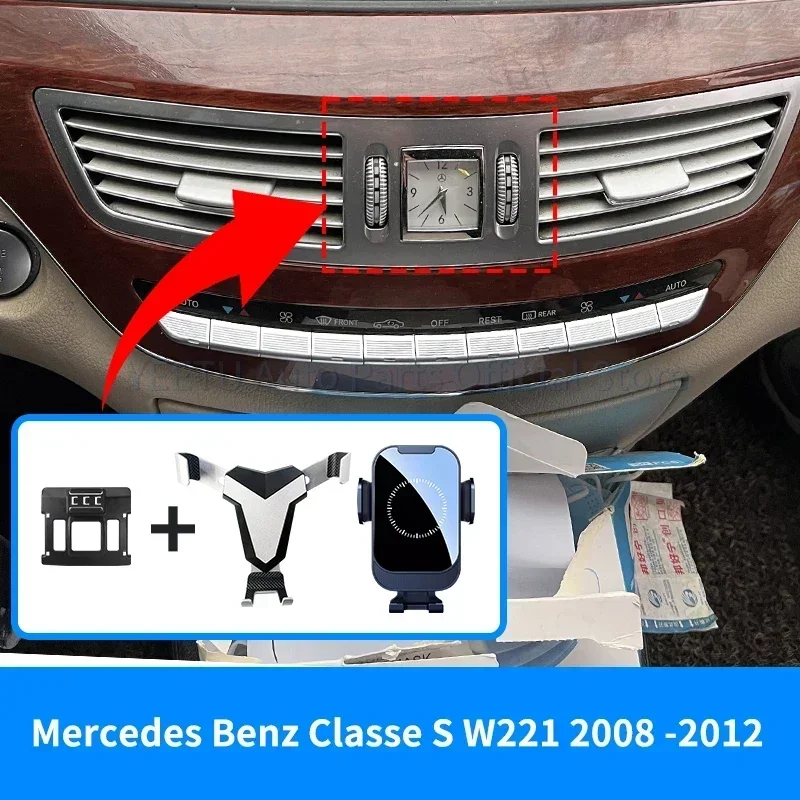 Suporte do telefone para mercedes benz classe s w221 2008-2011 2012 montagem de ventilação de ar suporte móvel gps suporte acessórios do carro