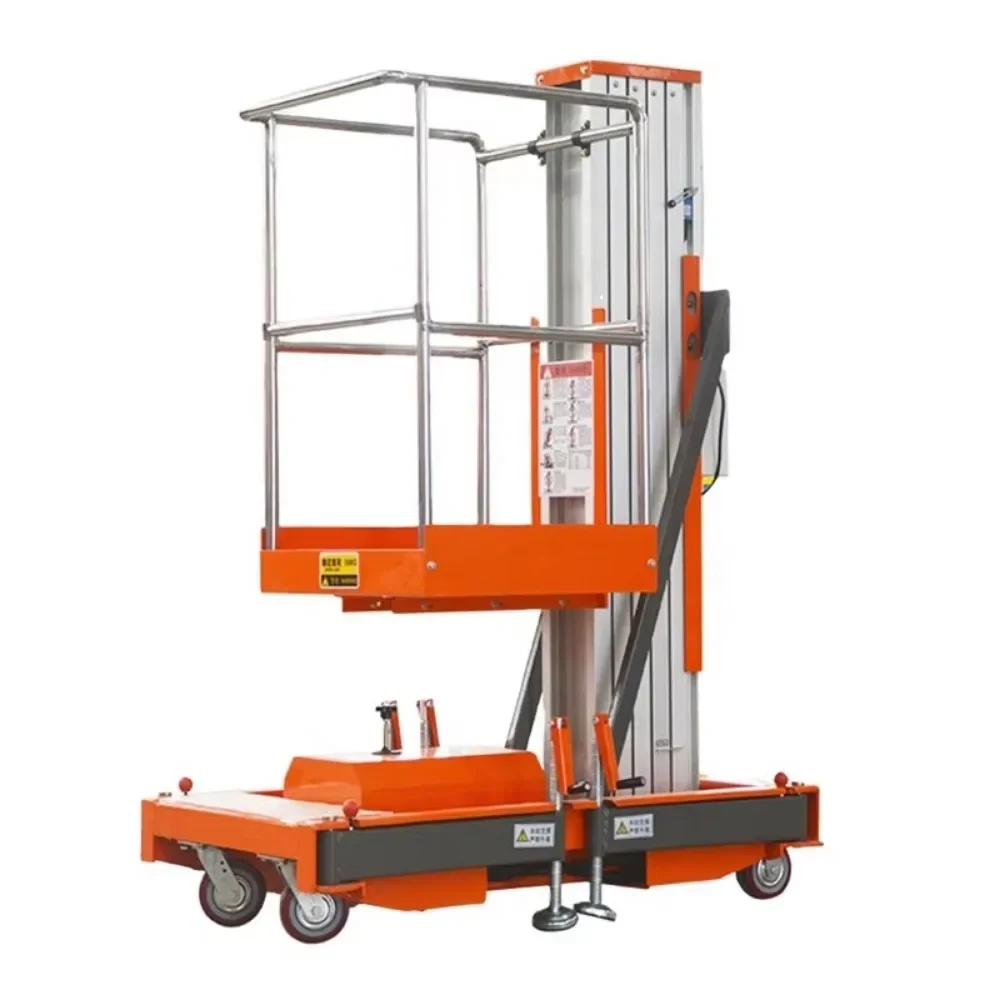 

Qiyun Kinglift 8M 130KG AC DC Single Mast Aluminum Alloy Lift Electric Scaffold Aerial Work Platform