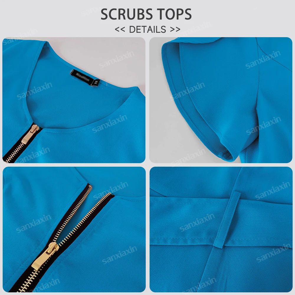 Uniformes multicolores de esteticista y manicura para mujer, conjunto de exfoliación para médico y enfermera, Tops de belleza y Pantalones rectos, accesorios