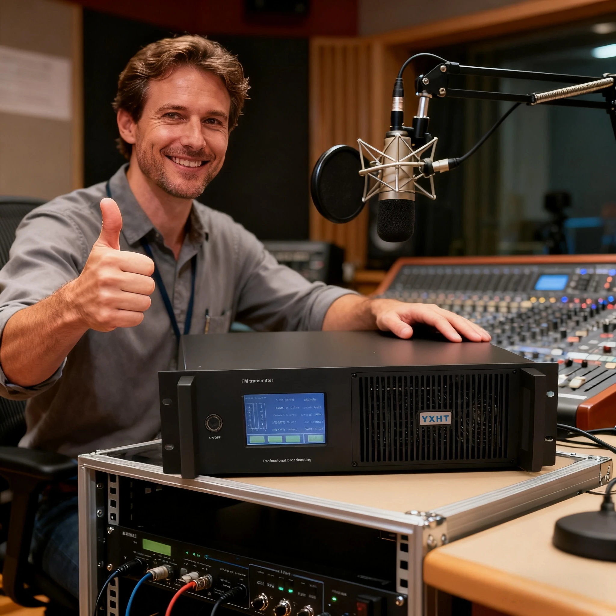 TC- الفصول الدراسية - جهاز إرسال FM مناسب بقدرة 800 وات مع هوائي وكابل - عملية متسقة مثالية للبث المدرسي