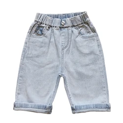 5103 lässige weiche Jeans shorts Sommer Kinder Jungen Shorts Jeans lose 2014-2018 Länge