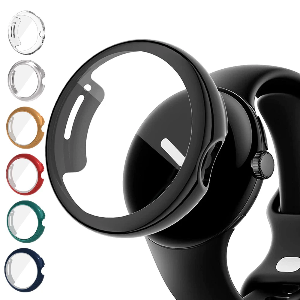 Case Protector de Tela para Google Pixel Watch, Smart Watch Strap, Soft TPU, Full Bumper Shell, Band Accessories