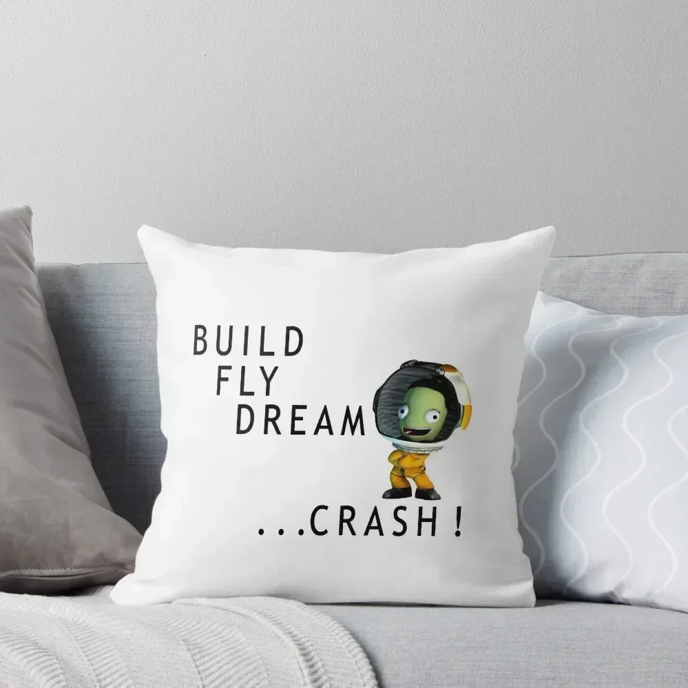 

build fly dream crash ,Kerbals , Kerbal space program Throw Pillow christmas ornaments 2025 Decorative Cushions pillow