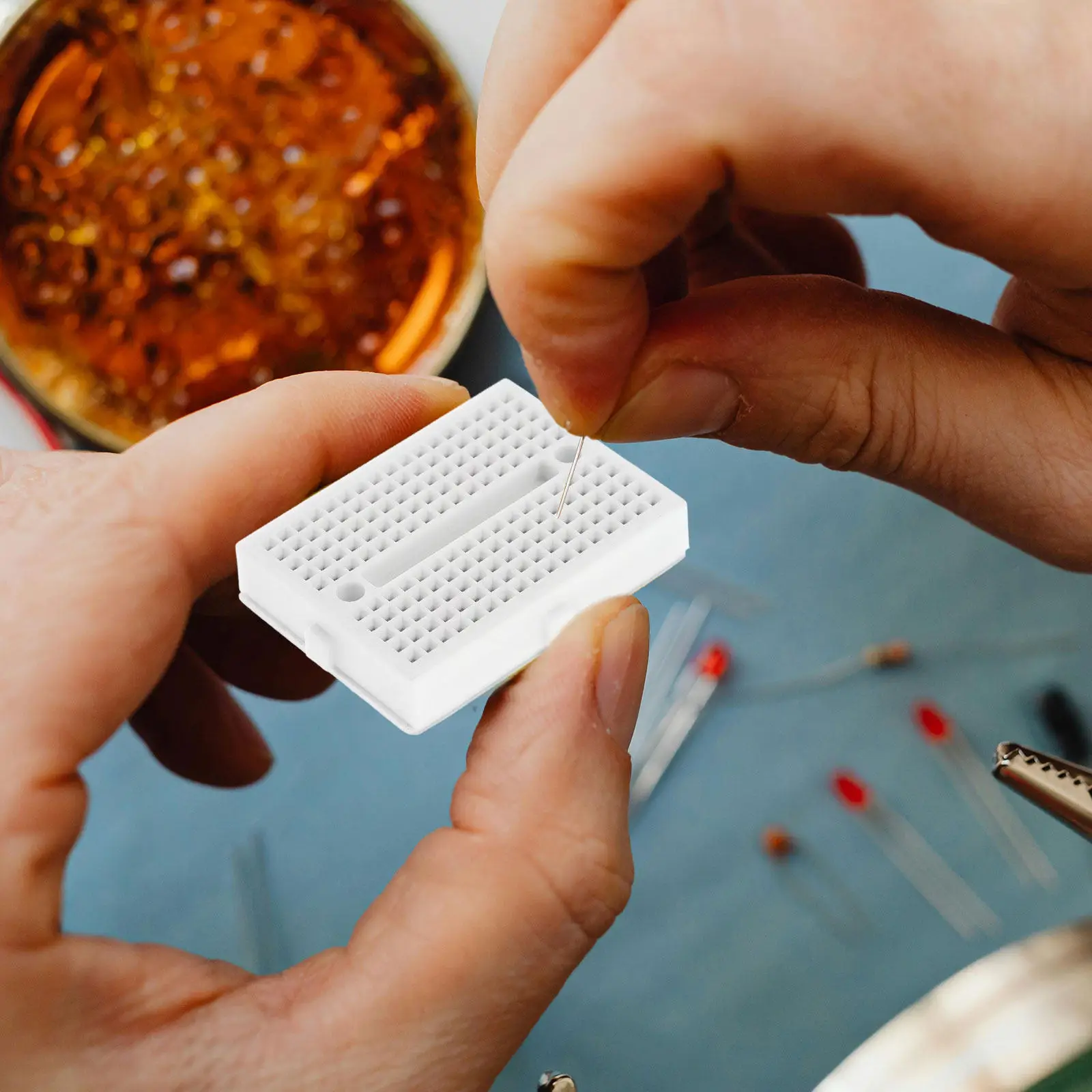 

6Pcs Plastic Breadboard Solderless for Small Circuits Connection Firm Component Hold Experiment Circuit Board Tool