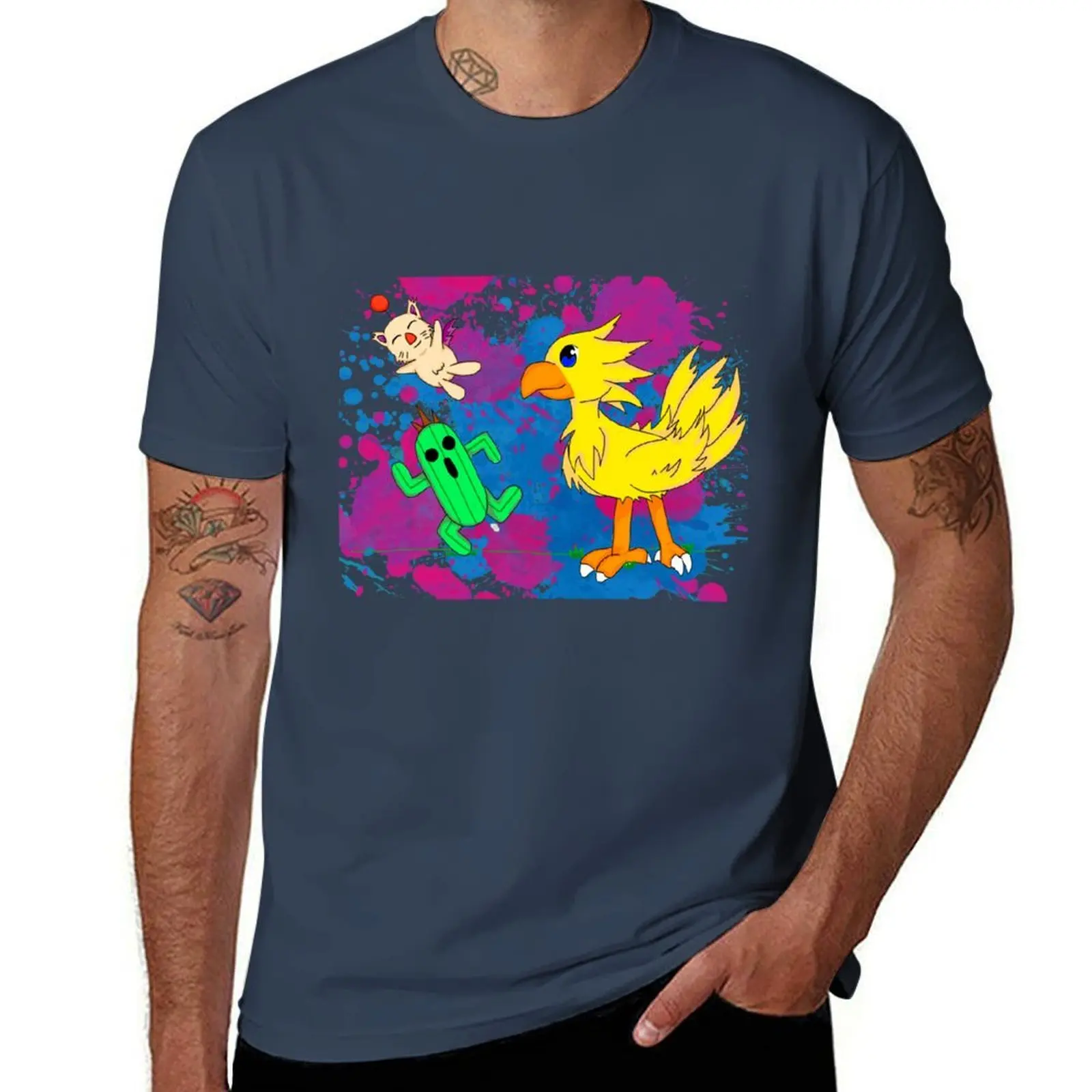 

cactuar) Final moogle, Pets (chocobo, T-Shirt Trendy Print Short Sleeve T-Shirt