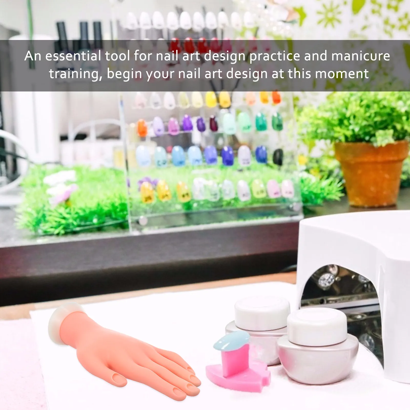 Practice Manicure Fake Hand High Simulation Nail Art Training Tool for Beginners Nail Design Practice Hand Manicure Tool