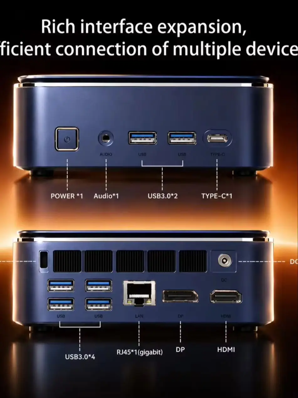 SOYO M5 Mini-PC AMD Ryzen 4300U W-11 Pro (4C/4 Pokemon Pinata, bis zu 3,7 GHz) 16GB LPDDR4/512GB SSD, 4K Desktop-PC @ 60Hz Dreifachbildschirm (HDMI + Type-C + DP 1.4)/Wi-Fi 5/BT 4.2/LAN für