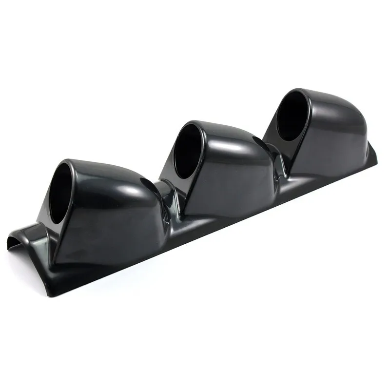 52Mm A-pillar car modified instrument frame, three-hole table holder, triple table, carbon fiber, bright silver, black.