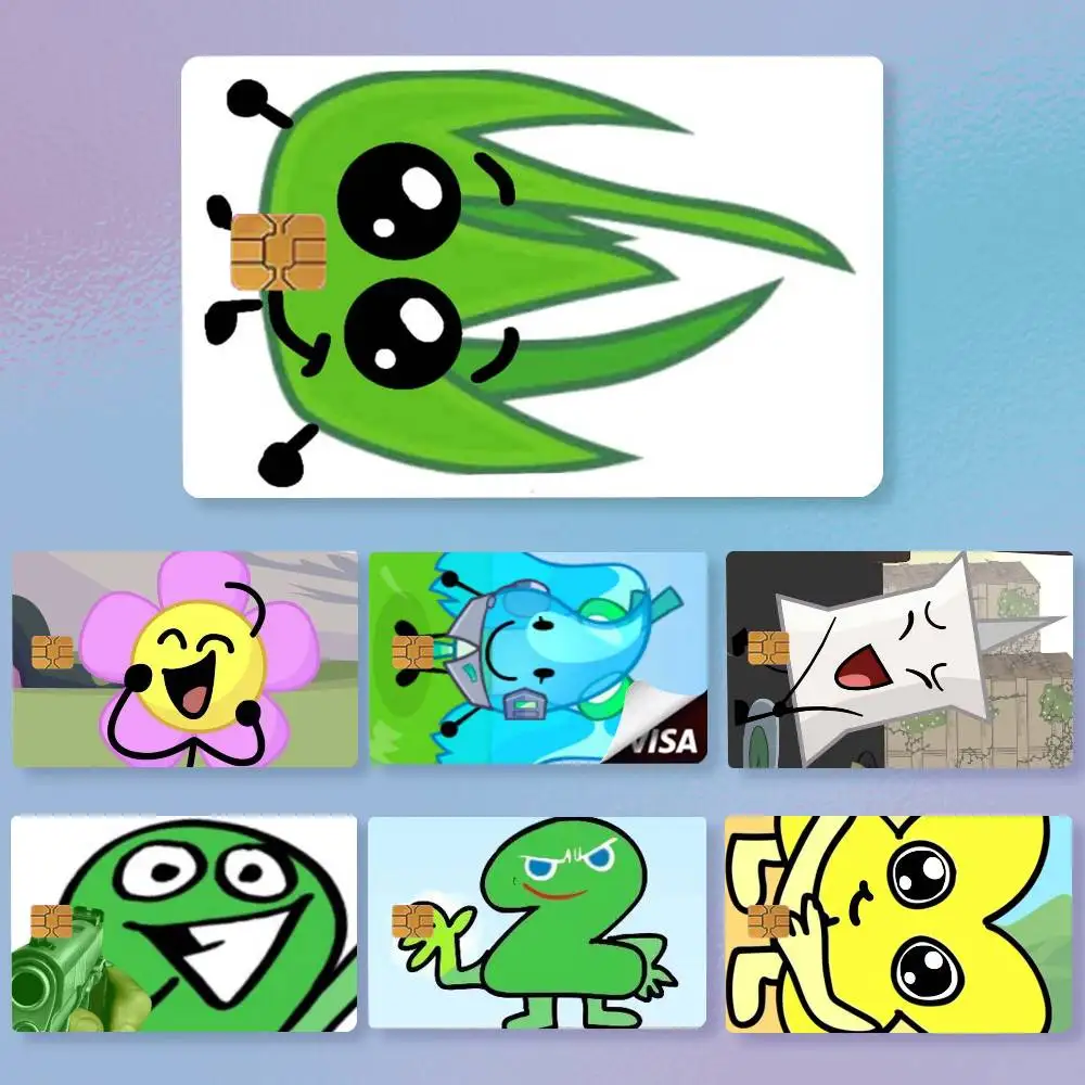 Cartoon Funny Anime BFDI Icons  Credit Card HD Stickers Premium matte film effectively prevents fingerprints and daily abrasion.