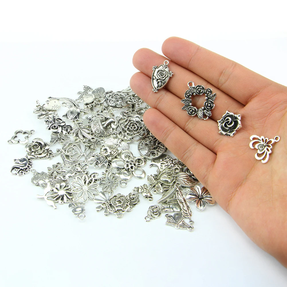 

100pcs Pendant Bracelet Accessories Durable DIY Copper Jungle Series Tibetan Silver Multiple Occasions Scratch Wear
