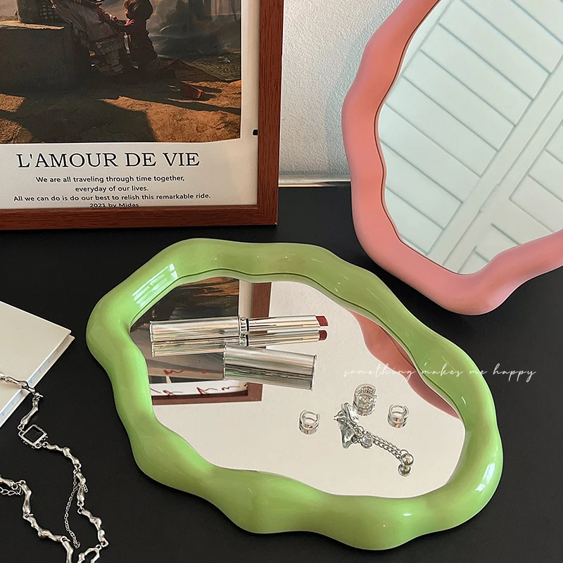 كريم نمط مرآة لوضع مساحيق التجميل سلسلة غير النظامية الديكور سحابة مرآة لوضع مساحيق التجميل سطح المكتب سطح المكتب مرآة ماكياج المنزل #3