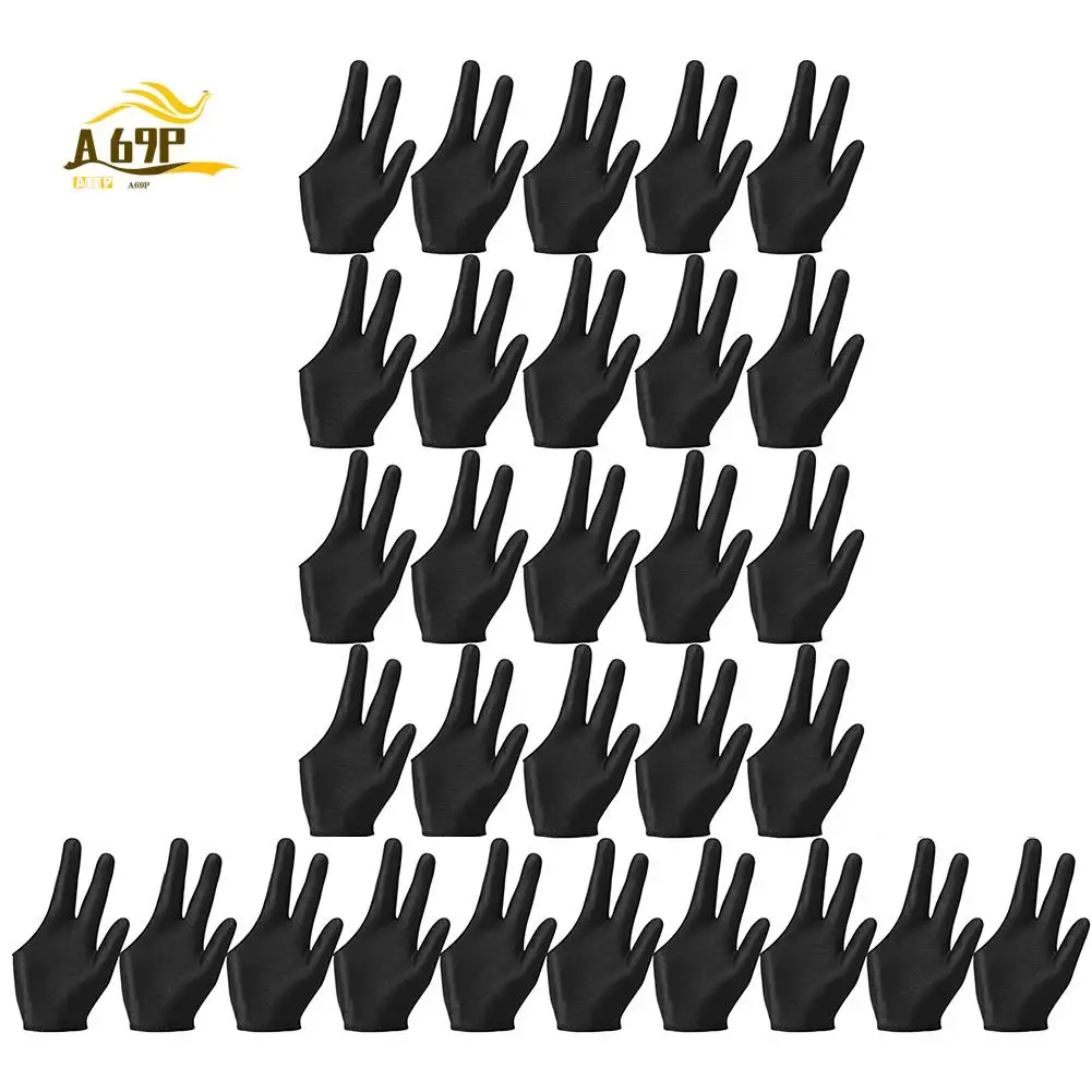

A69P-Breathable Pool Gloves Billiards Gloves Pool Left Right Hand Gloves Universal 3 Fingers Cue Gloves Cue Sports Gloves