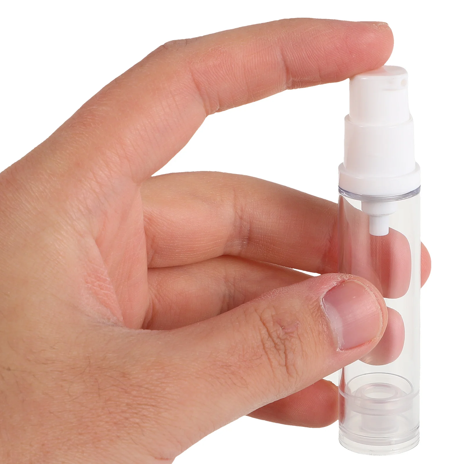 8개입 여행용 미니 에어리스 로션 펌프 병 리필 가능한 진공 용기 크림 파운데이션 메이크업 액체 디스펜서 소형 사이즈