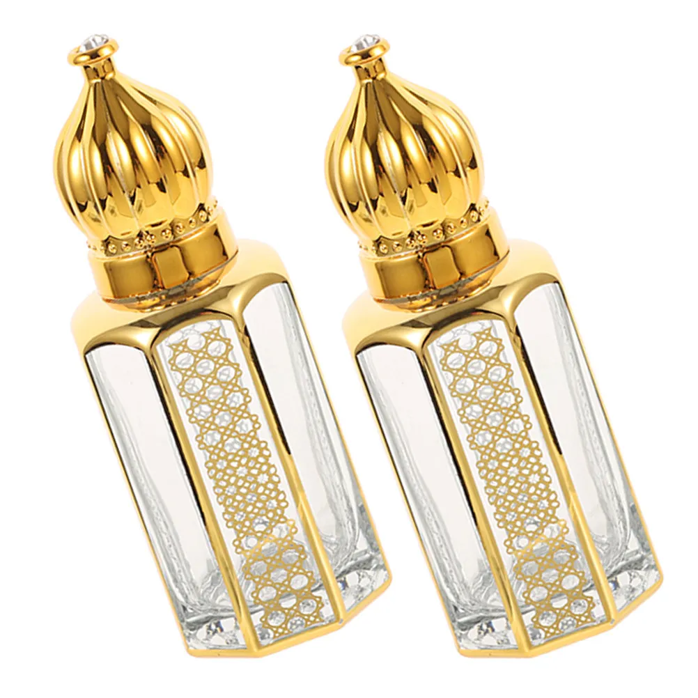 2Pcs Empty Reusable Perfume Roller Bottles 12Ml Glass Essential Oil Rolling Bottle Compact Travel Size for Personal Scent