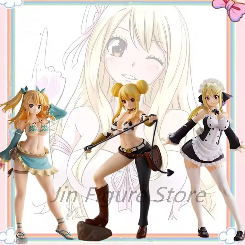 

FAIRY TAIL New Figure Lucy Heartfilia Erza Scarlet Sexy Girl 17cm PVC Action Figure Amine Gift Collectible Figurine