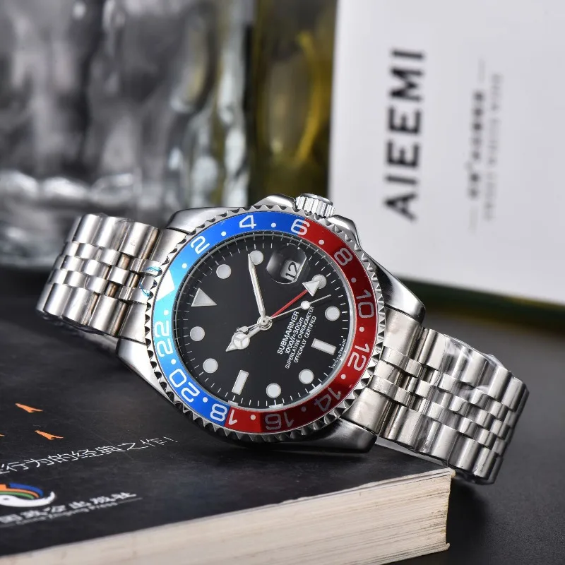 2025, automatische mechanische Herrenuhr, Edelstahlband, Saphirglas, wasserdicht, Business-Casual, leuchtend, Automatikaufzug