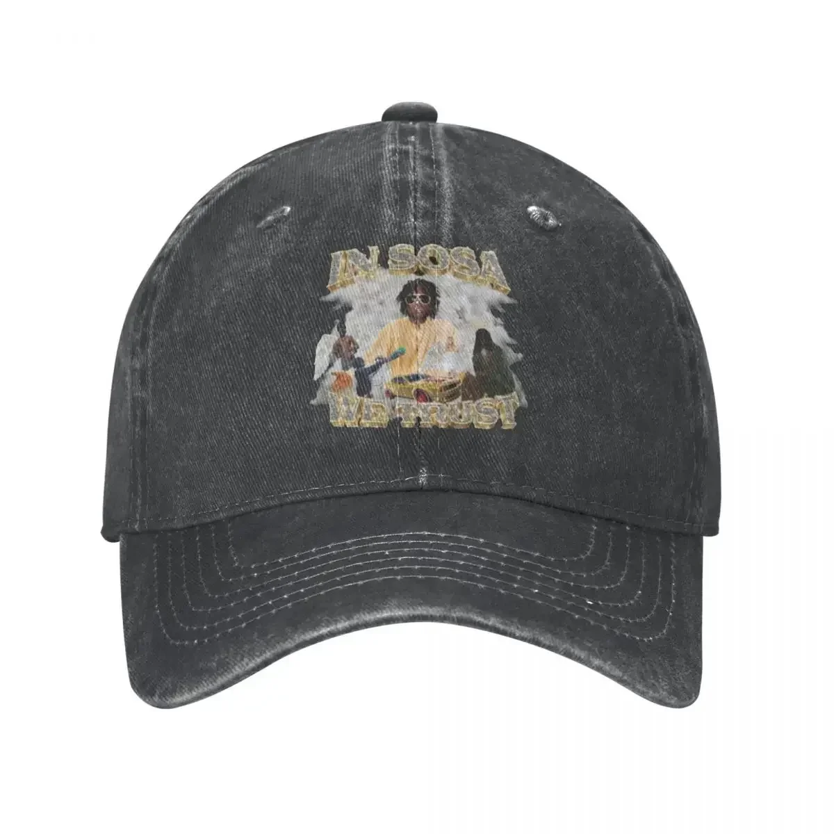 New Casual In Sosa We Trust Chief Keef Baseball Caps Men Women Distressed Denim Washed Headwear Workouts Adjustable Fit Hats Cap