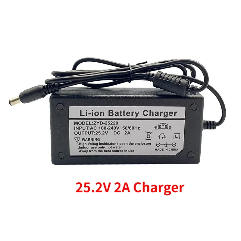 New 22000mAh 24V Lithium Battery Pack 25.2V 6S2P 18650 Rechargeable Li-ion Battery Cells Built-in BMS for Electric Bicycle Moped