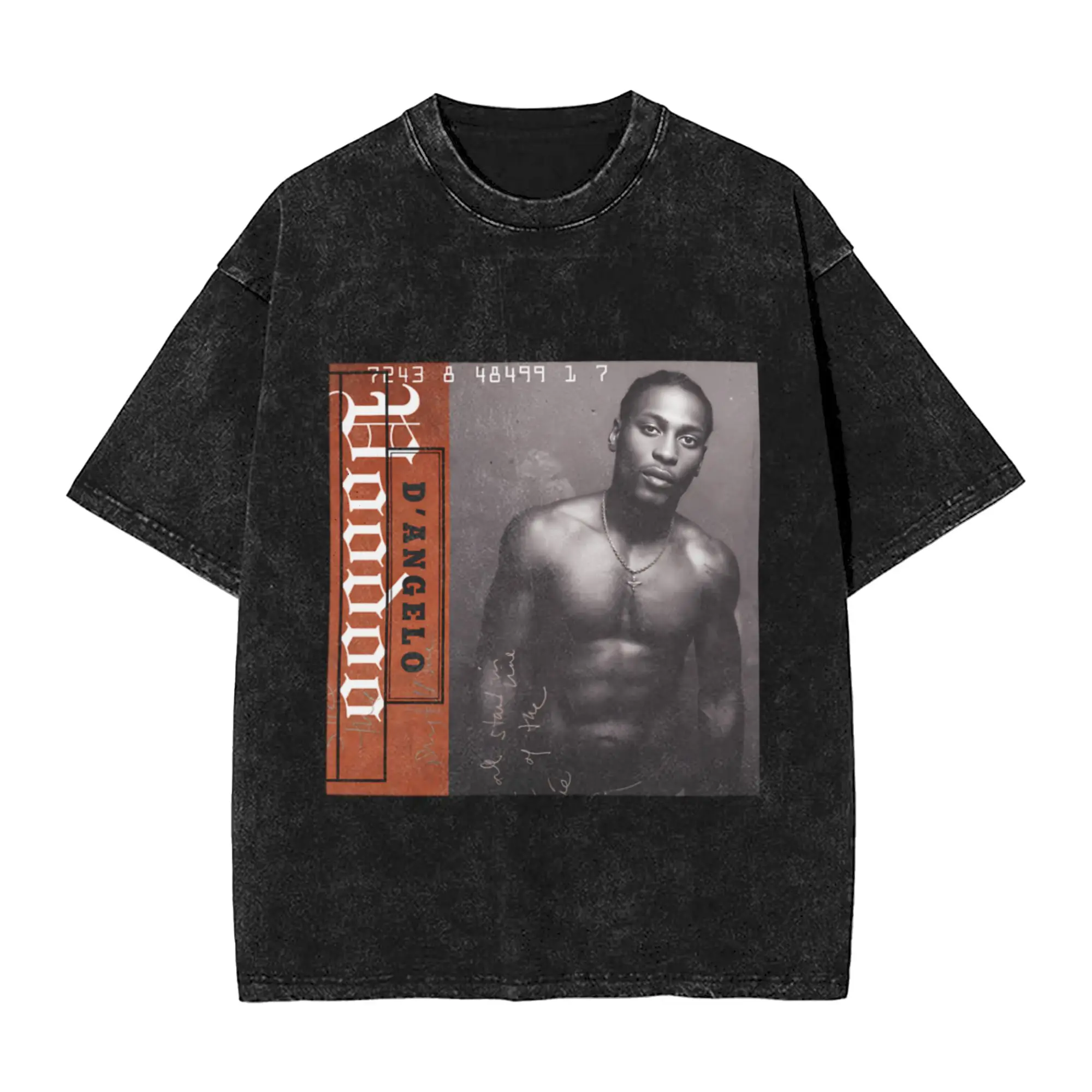 D Angelo 90S Unique Stylish A Washed T Shirt Men's Women's Oversized Cotton Tees Tops