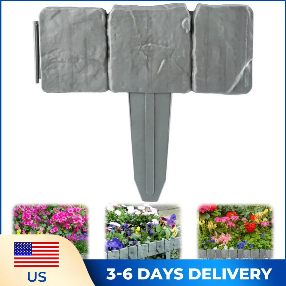 

Garden Edging Border Imitation Stone Fence Plastic Cobblestone Effect Edging for Landscaping
