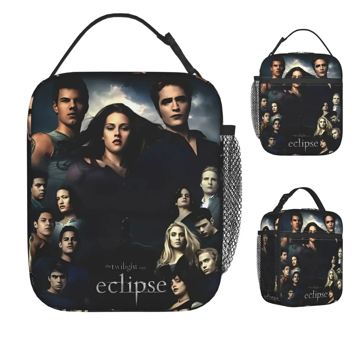 

3D The Twilight Saga Edward Bella 1 Lunch Bag Portable Lunch Box School Custom Cooler Bag Cute Oxford Thermal Tote Handbags