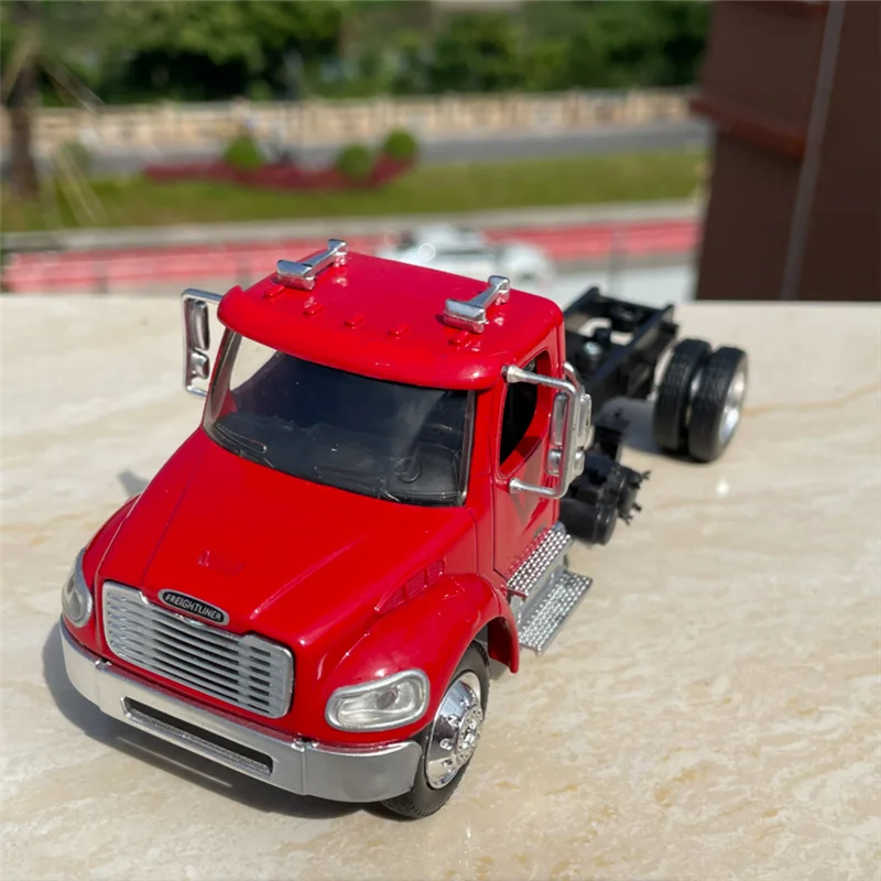 1/43 합금 개조 트레일러 트럭 헤드 자동차 모델 다이캐스트 금속 컨테이너 트럭 엔지니어링 운송 차량 자동차 모델 어린이 선물