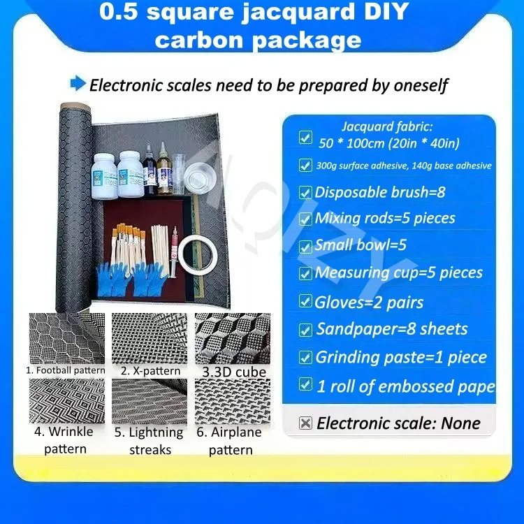 

3K genuine carbon fiber motorcycle package DIY hand wrapped carbon cloth diagonal football pattern 0.5m ² -0.25m ²