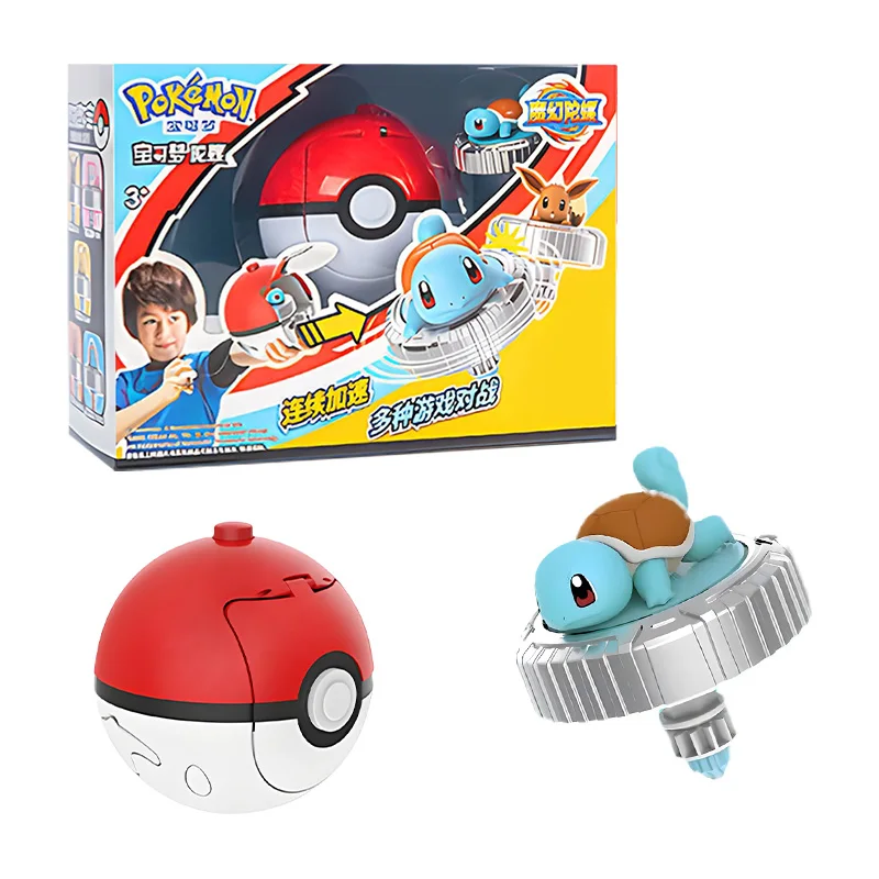 Pokemon top Ball Battle Gyro Spinning Pikachu Charmander Squirtle Mew Eevee Pocket Monsters Action Figure Toy set children Gift