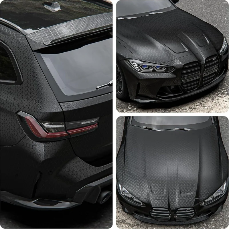 Matte black diamond-shaped carbon pattern film, 3D ethylene film, automotive ethylene film, motorcycle paint interior protection