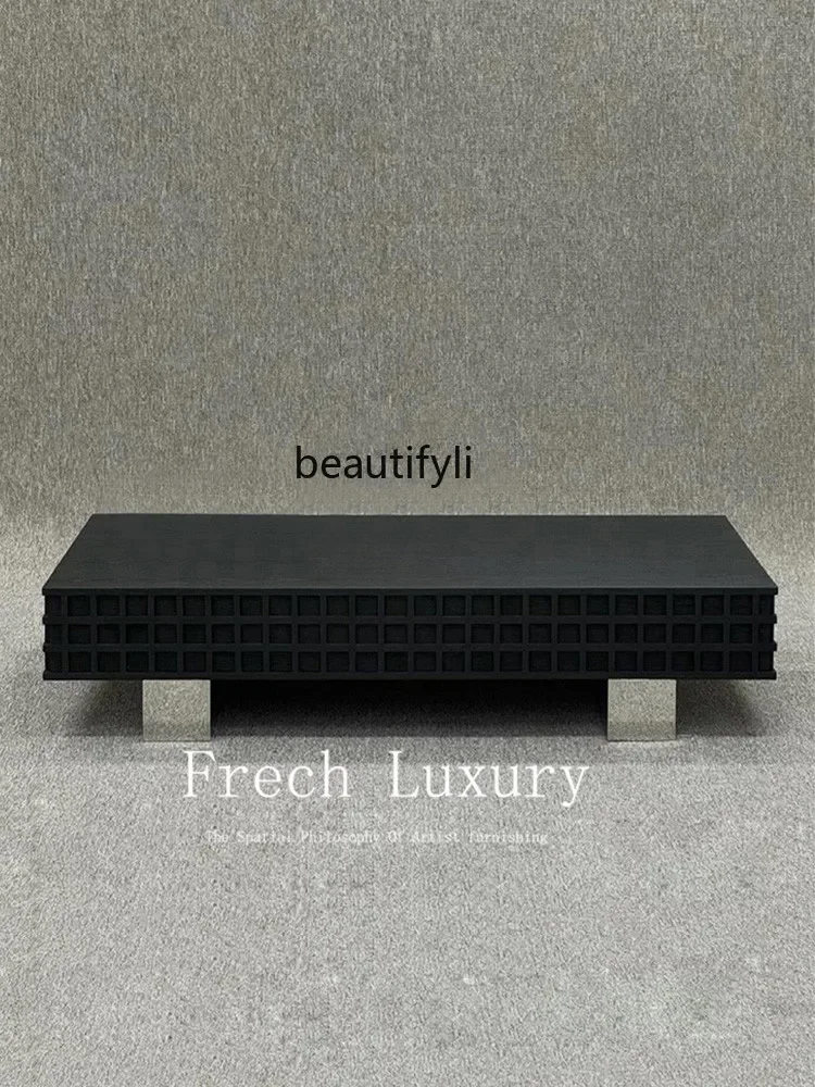 ss K178 Medieval wabi-sabi wind solid wood rectangular coffee table retro art creative Italian minimalist coffee table