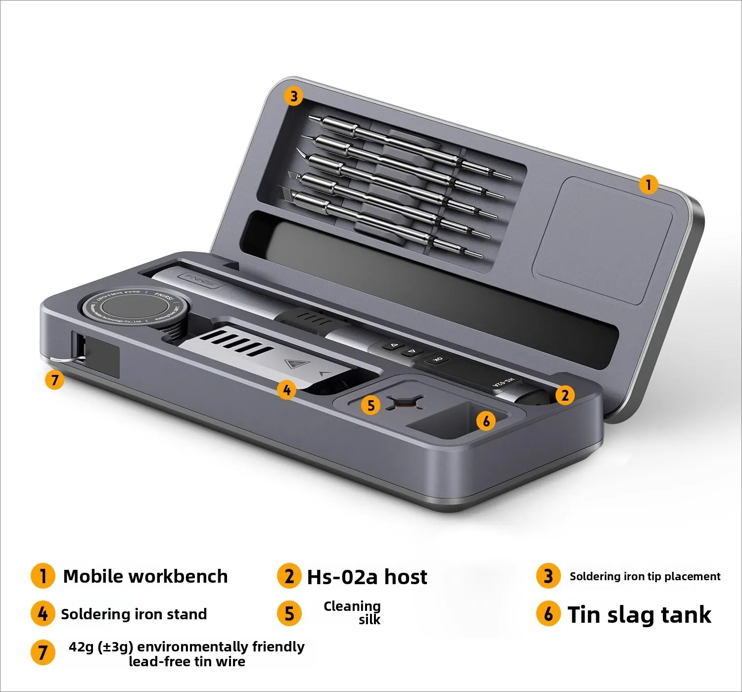 Intelligent Electric Soldering Iron HS-02 Mobile Workbench Storage Box Electric Soldering Iron Set