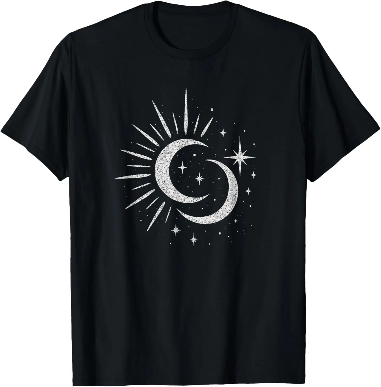 Moon Sun Celestial Stars Grunge Astrology Goth Aesthetic T-Shirt 100% Cotton Trendy Y2K Short-Sleeve Tee-Soft, Quick-Drying,