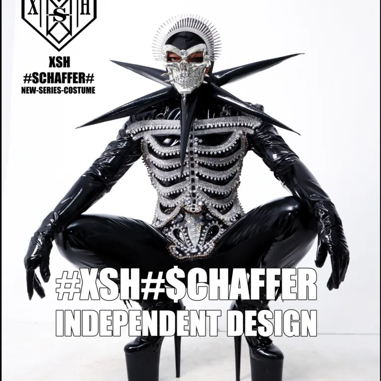 

Cosplay Costumes Black Men's New Nightclub Bar Ds Dark Gothic Halloween Theme Performance Costume For Tour Dance Team Custom