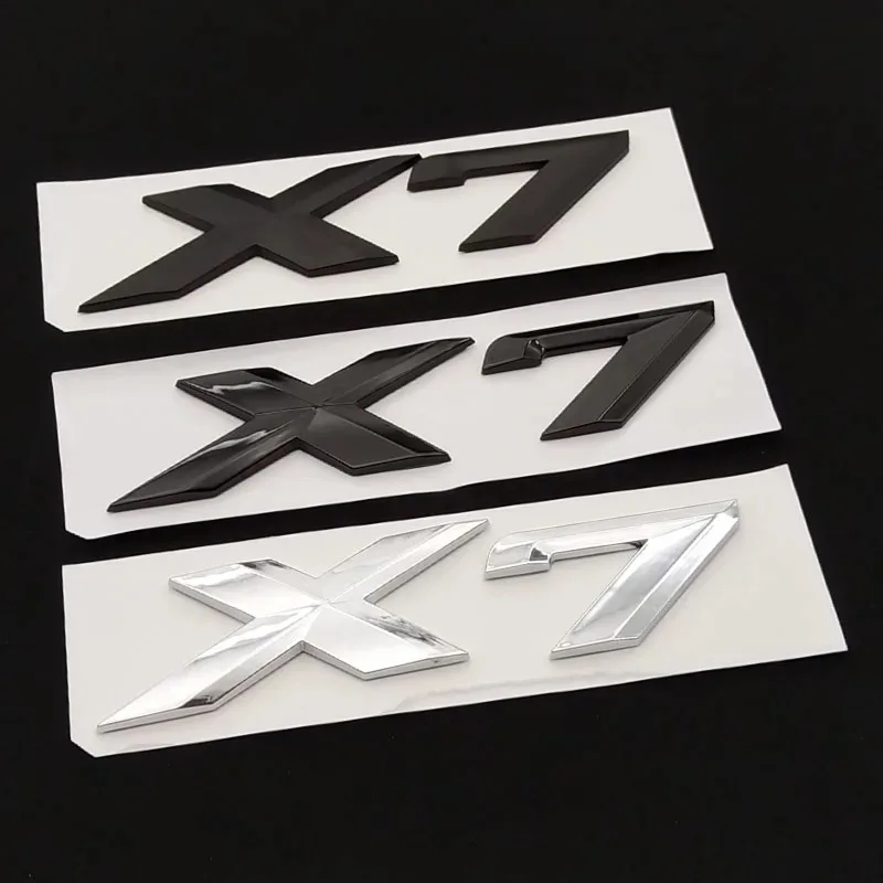 3D ABS Chrome Black Logo Emblem Letters Namplate Sticker Car Rear Trunk Badge For  X7 G07 Decal Auto Styling Accessories