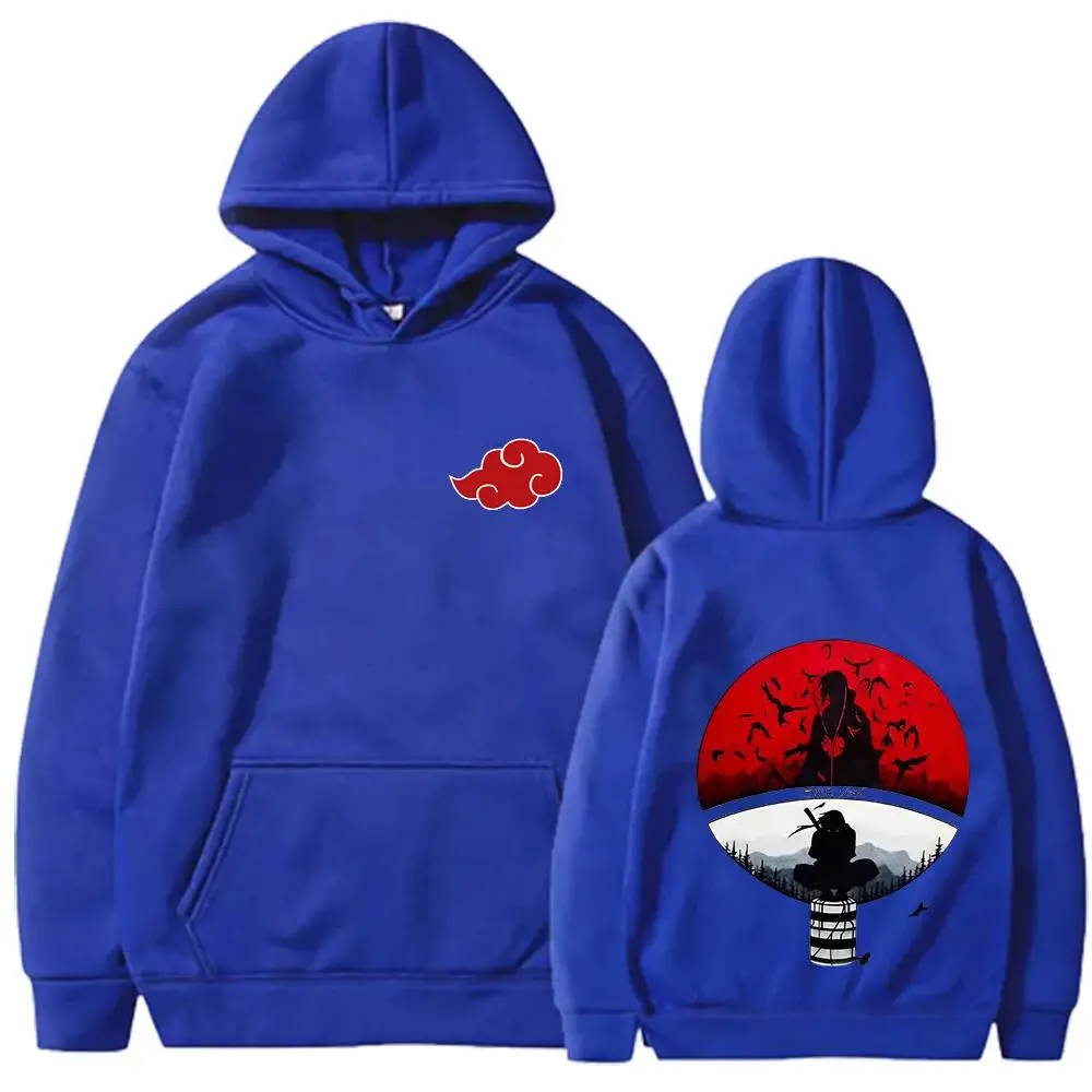 Naruto Itachi Hoodie Akatsuki Krähen Anime-Print Street-Style Unisex Herren Damen Oversized Casual Sweatshirts Langarm – Detail 12