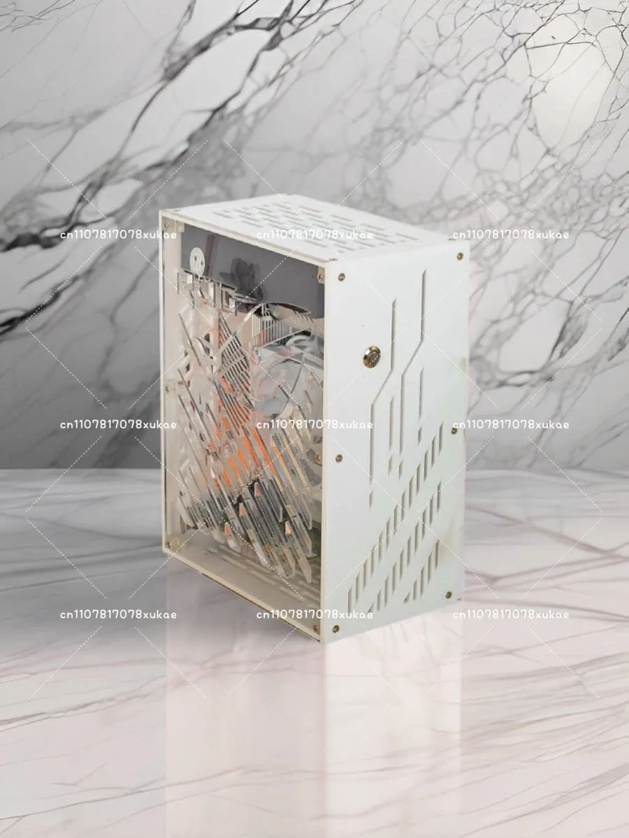 Compact Small 1U Semi-high Knife Card ITX Portable Full Transparent Side Transparent Small Main Case