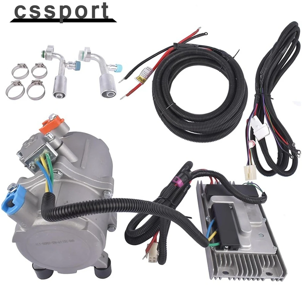 ES18CC012 Universal 12 Volt A/C Kit Electric Compressor Set For Auto Air Conditioning Car Universal