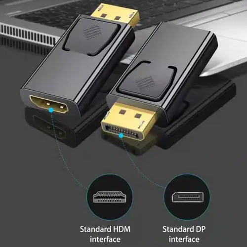 Imagen 1 del producto Adaptador compatible con DP a HDMI para PC, Cable de TV, convertidor de Monitor de ordenador, enchufe chapado en oro/níquel, adaptador Usb DisplayPort