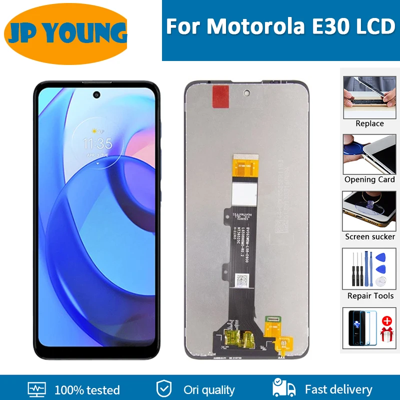 

6.5 '' Original For Motorola Moto E30 LCD Display WIth frame Touch Panel Screen Digitizer Glass Sensor For Moto E30 LCD XT2158-6