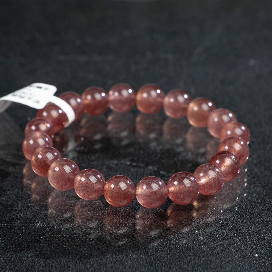 TIMESWIND أصيلة 7A-نوع الفراولة كريستال الوردي 10 مللي متر مطرز محظوظ الحب المرأة سوار غرامة مجوهرات مع شهادة