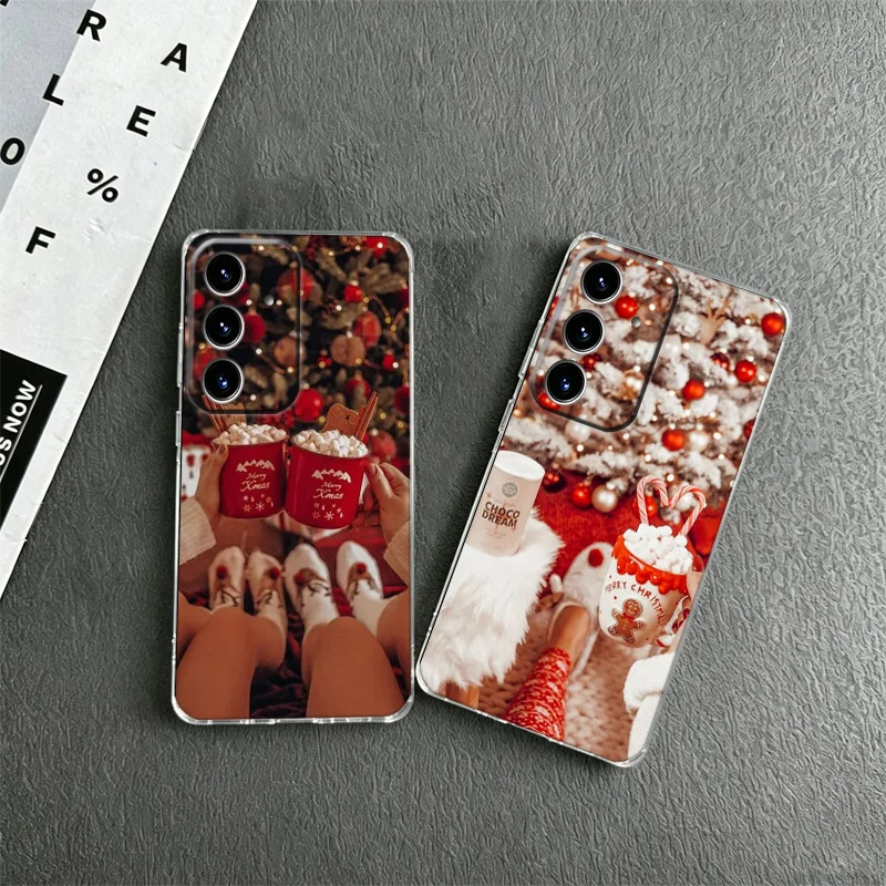 Winter Coffee Christmas Phone Case for Samsung A57 A56 A55 A54 A17 A16 A15 A14 A37 A36 A35 A34 A27 A26 A25 A24 A07 A06 A05S A04S