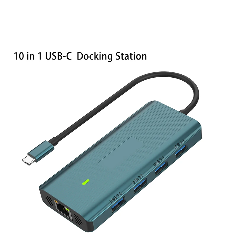 Extension Cable Splitter Adapter SD/TF Card Reader 10 in 1 USB-C Multi-function docking station USB-C Hub Splitter Converter