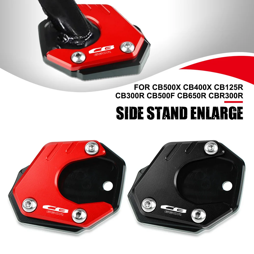 

For HONDA CB500X CB400X CB125R CB300R CB500F CB650R CBR300R Kickstand CNC Aluminum Side Stand Extension Pad Foot Plate Bracket