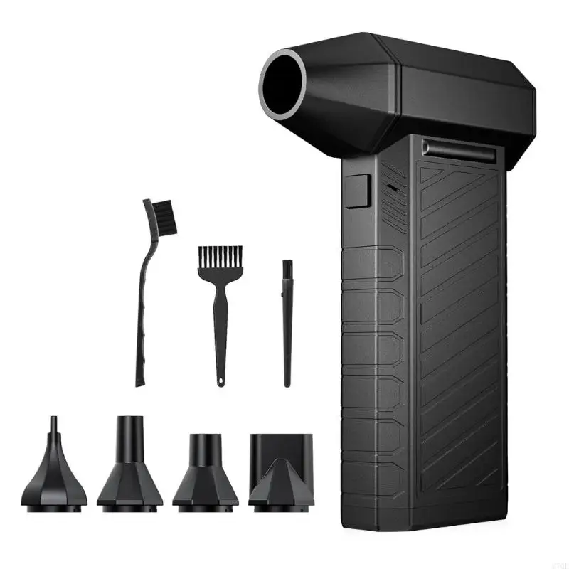 M76E Handheld Air Duster for Keyboard Computer and Car Interior Cleaning, Rechargeable Blower with Nozzle and Brush Set for Dust